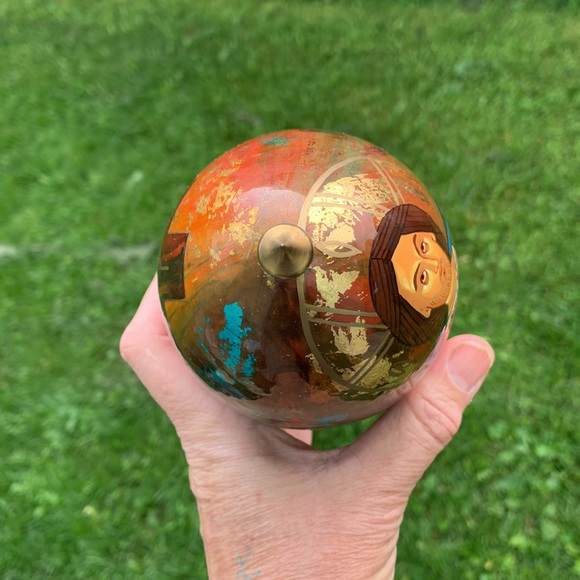 Russian hand painted Icon egg 30388 gold flake - Picture 11 of 13